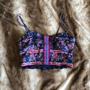 American Eagle Faux Corset Crop Top